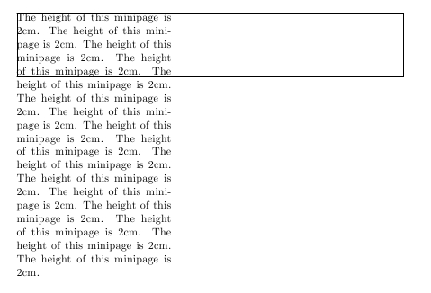 minipage-height